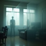 A softly lit, ambiguous bedroom scene with translucent panels and a shadowy human silhouette, evoking uncertainty and the challenge of diagnosing sleep issues.